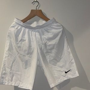 White Nike dri fit shorts
